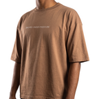 Brewed Under Pressure Tee AeroPress Edition in mocha brown – front view