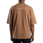 Brewed Under Pressure Tee mocha brown – print detail